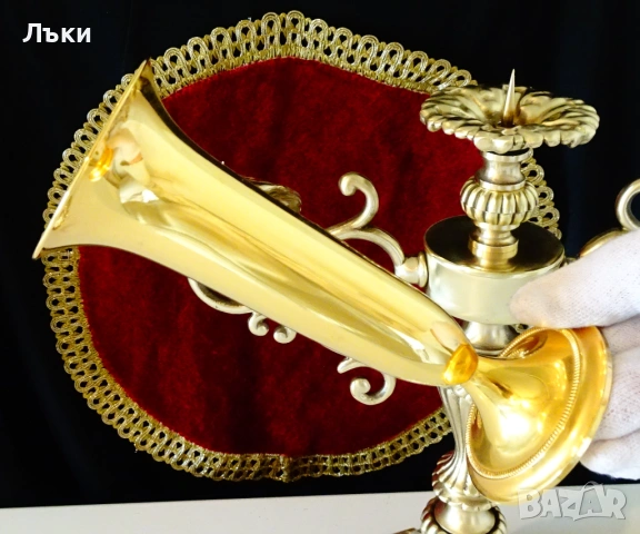 Позлатена чаша,ваза BMF от бронз. , снимка 3 - Антикварни и старинни предмети - 54305877