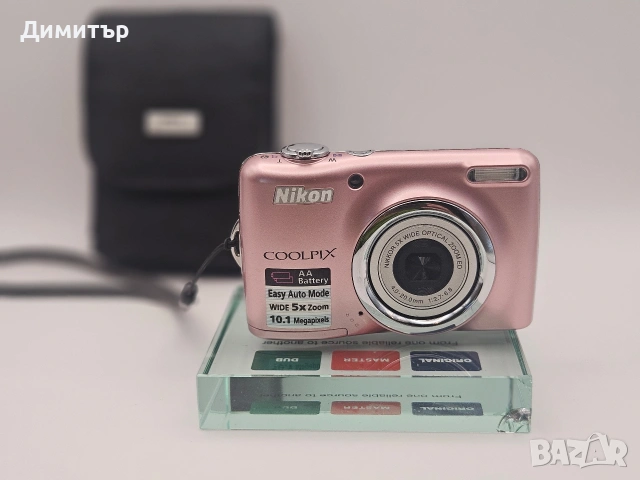 Nikon Coolpux L23 pink 10mp 5x zoom digital photo camera дигитален фотоапарат камера
