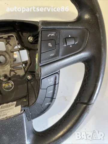 Волан черна кожа с бутони за управление на радиото за Peugeot 508 SW (2012) 96780478ZE OEM, снимка 2 - Части - 55627973