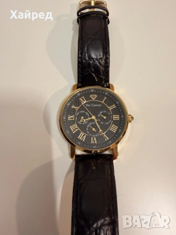 Мъжки часовник Yves Camani, позлатен, многофункционален с дата и ден, снимка 2 - Мъжки - 53989529