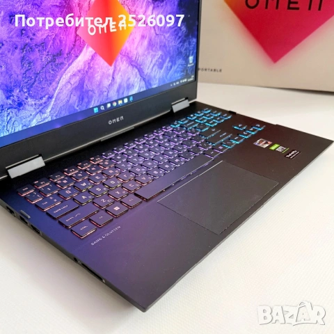 HP Omen 15/IPS 144Hz/Ryzen 7 5800H/RTX 3070 8GB/RGB/16GB/512GB NVMe, снимка 5 - Лаптопи за игри - 54146823