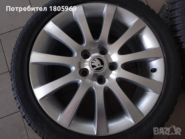 4бр. ал. джанти Skoda (оригинални) 5x112 , 7x17 , ET45, снимка 3 - Гуми и джанти - 55290706