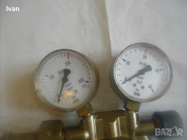 Качествен оригинален немски РЕДУЦИР ВЕНТИЛ ЗА КИСЛОРОД ЗА ОКСИЖЕН с искрогасител и манометри 315 bar, снимка 11 - Други инструменти - 54010902