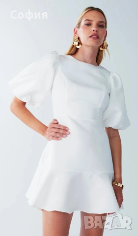 Нова бяла рокля BWLDR,р-р С, снимка 4 - Рокли - 53950025