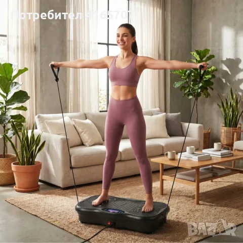 Вибрационна платформа 150W с Bluetooth, дистанционно и ластици – до 150 кг, снимка 5 - Фитнес уреди - 55618216