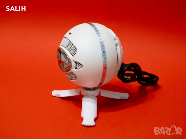 Blue Snowball Pro White Бял USB Микрофон за стрийминг, подкаст, гейминг, запис, влог, снимка 6 - Микрофони - 55244190
