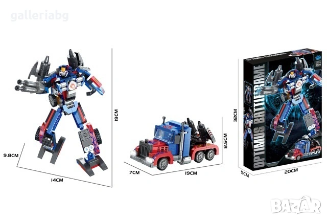 Трансформиращ се робот-камион в стил Optimus Prime – 2 в 1 модел в кутия