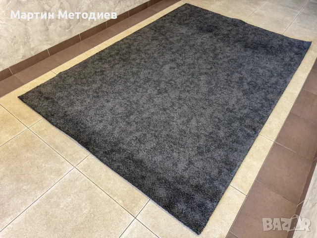 STOENSE – Тъмносив IKEA килим с къса нишка, 200x300 см.