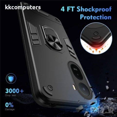 Калъф за Xiaomi Redmi A7 Pro 4G с Пръстен - PC+TPU, 0.5mm защита, Магнитен, Прозрачен, снимка 6 - Калъфи, кейсове - 54293694