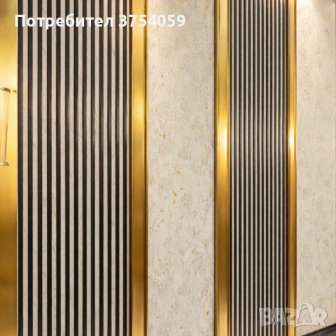 Декоративен стенен панел 16 см x 2.8 м – 3D интериорен панел с релефен дизайн и златист декоративен , снимка 3 - Декорация за дома - 55148250