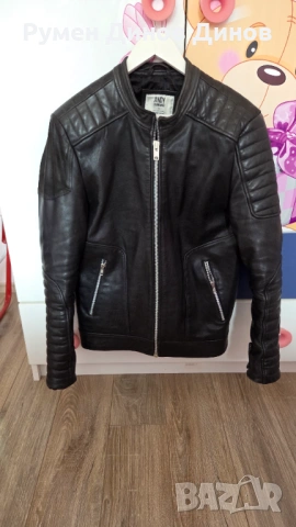 Кожено яке Andy Tankmar by Jack and Jones, снимка 2 - Якета - 54416763