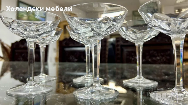 Комплект кристални чаши, снимка 3 - Чаши - 54711264