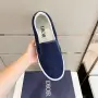 CD Slide Navy/White Стилни Мъжки Обувки Dior Slip-On Sneaker От Тъмносин Велур Код ch102, снимка 6