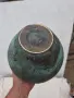 Винтидж месингова ваза / кашпо със зелена патина (Verdigris) – Арт декор, снимка 2