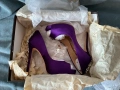 Нови изящни обувки Badgley Mischka Kiara Purple Satin size 37, снимка 2