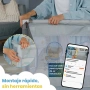 Детска кошара за игра с мека подложка, халки за изправяне и цветни топки, 120x120см, сива, снимка 7
