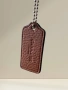 Authentic Coach Leather Hangtag Bag Charm Brown Pebbled Leather, снимка 1