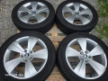 Лети джанти 17ки 5х112 Skoda + всесезонни гуми 215/55/17 Hankook, снимка 2