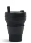 Нова сгъваема чаша Stojo (24 oz) от Платинен медицински LFGB Силикон – Черна, снимка 9