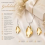 Комплект бижута Сваровски Galaktik Golden Shadow – колие и обеци с кристали, снимка 2