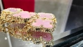 Van Cleef & Arpels VCA 5 Motifs Gold Pink Opal Vintage Alhambra Дамска Гривна, снимка 6