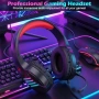 Нови Геймърски слушалки с микрофон за PC PS4 PS5 Xbox Switch 3.5мм жак червени, снимка 6