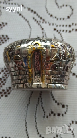 Посребрен свещник Йерусалим – Karshi 925, снимка 2 - Декорация за дома - 54747033