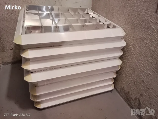 8 бр. Растерни LED лампи 60х60 с пури OSRAM 4000K (за офис, магазин, гараж), снимка 3 - Лед осветление - 55511190