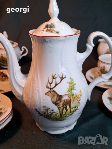 чешки порцеланов сервиз Bernadotte ловни мотиви  35/1, снимка 9 - Сервизи - 54176716