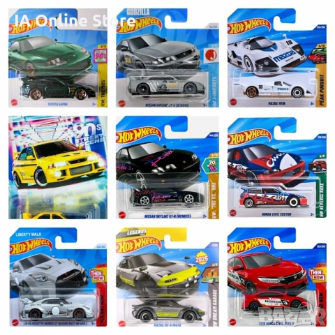Hot Wheels Eclipse; Skyline R33, R34, R35 LB-Silhouette; Impreza; Toyota Supra; Lancer; Miata; S2000, снимка 2 - Колекции - 52233164