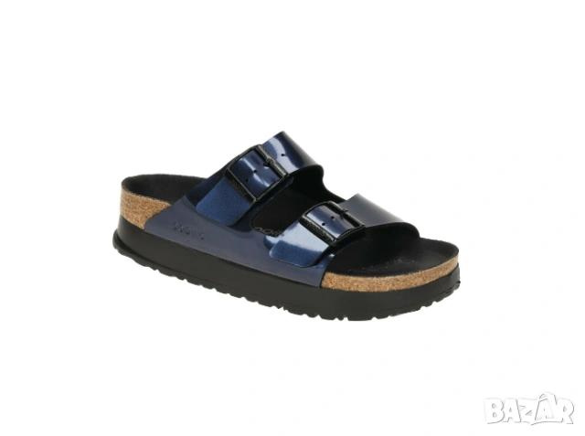Сандали / чехли Birkenstock Arizona Papillio Flex Platform, сини лачени, тесни номер 39 , снимка 2 - Чехли - 54704820