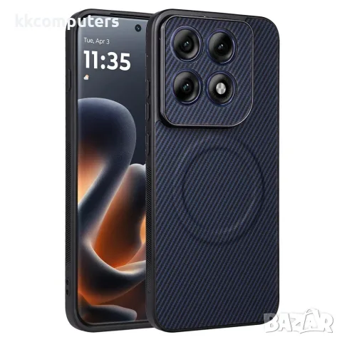 За Motorola Edge 70 Pro 5G / 70 Pro+ 5G Carbon Fiber TPU PC Кожен Калъф с Метален Ринг за Магнитна С, снимка 2 - Калъфи, кейсове - 55440139