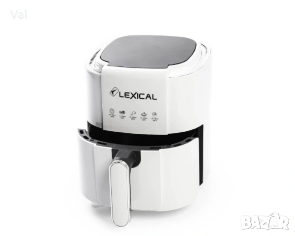 Фритюрник с горещ въздух Lexical Airfryer LAF-3011-1/2 1200W 3.5L бял/черен, снимка 4 - Фритюрници - 54681913
