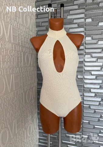 Кремаво боди с гол гръб 