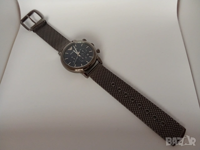 Emporio Armani AR-1979 оригинален мъжки часовник като нов хронограф стоманен, снимка 3 - Мъжки - 54795399
