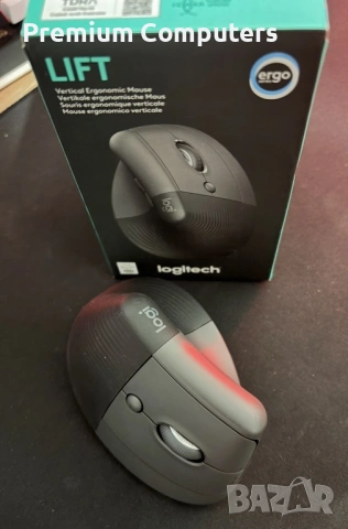 Безжична мишка Logitech Ergo Lift Vertical, графитен, снимка 2 - Клавиатури и мишки - 54705186