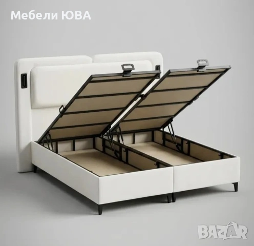 Тапицирано легло с метална конструкция!, снимка 4 - Спални и легла - 54956521