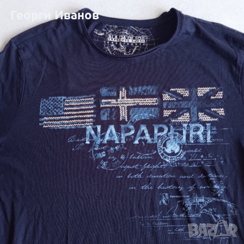 %SPRING SALE! КАТО НОВА NAPAPIJRI Size L Navy Blue Long Sleeve Top оригинална блуза фланела горница, снимка 2 - Блузи - 54463092