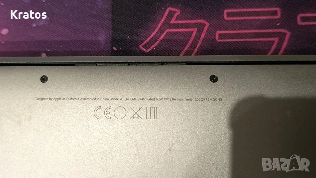 Лаптоп Apple Macbook Retina A1534 счупен дисплей за части, снимка 3 - Части за лаптопи - 54586580