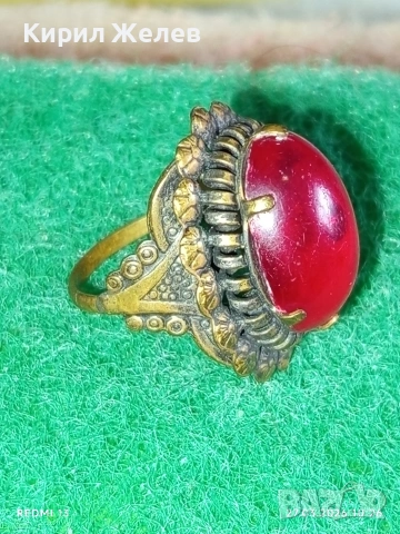 Старинен скъпоценен пръстен с Карнеолов Ахат ръчна изработка 19854, снимка 6 - Пръстени - 53993415