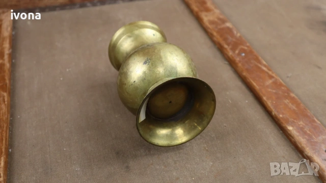 Масивна месингова ваза с дръжка!, снимка 3 - Вази - 54278753