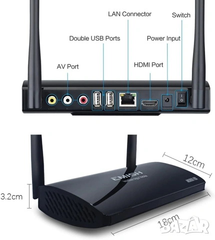 Android TV Box EMISH X800 (8-ядрен) – Смарт ТВ Бокс за телевизор, снимка 3 - Плейъри, домашно кино, прожектори - 55276330