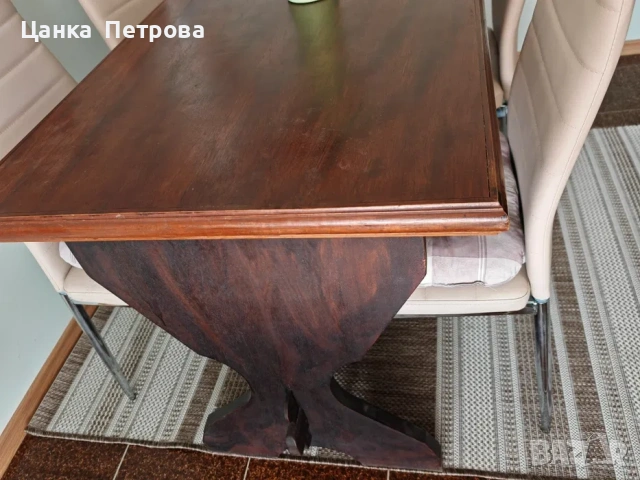 маса за хранене от естествен масивен махагон, снимка 3 - Кухни - 54899993
