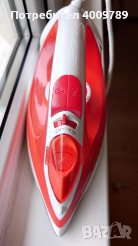Червена Ютия Philips Easy Speed С Направена Профилактика, снимка 3 - Ютии - 54630433