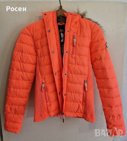 Original Superdry Fuji Slim Double Zip в цвят blazing coral., снимка 3 - Якета - 54190504
