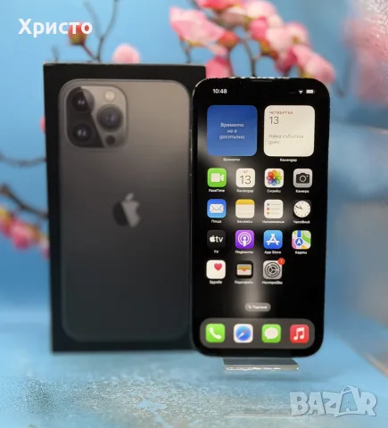 ПЕРФЕКТЕН!!! Apple, iPhone 13 Pro Max, 128GB, 5G, Graphite, снимка 5 - Apple iPhone - 55656812