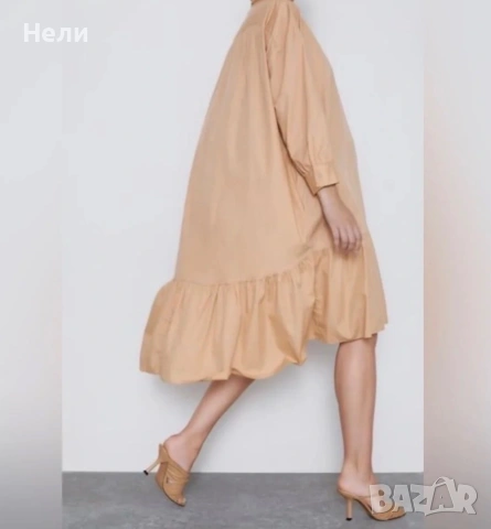 ZARA Нова с етикети прекрасна рокля тип риза, снимка 4 - Рокли - 55256086