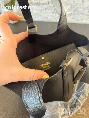 Черна чанта Hermes-IM24e, снимка 3 - Чанти - 54386150