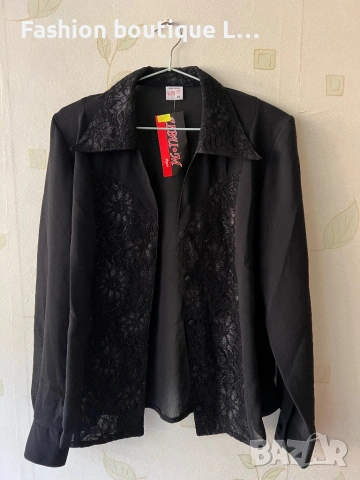 Нова с етикета черна риза с дантелени детайли 🖤 Налични размери M , L , XL 🖤, снимка 5 - Ризи - 54621657