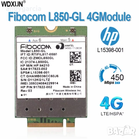 Intel XMM 7360 LTE-A 4G - Fibocom L850-GL 4G modem 450 Mbps модем за лаптоп